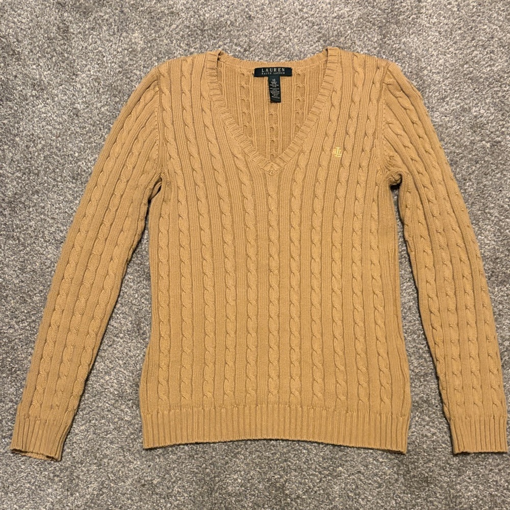 Ralph Lauren Camel Cable Knit Sweater